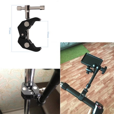 Clamp holder for camera, camera, microphone