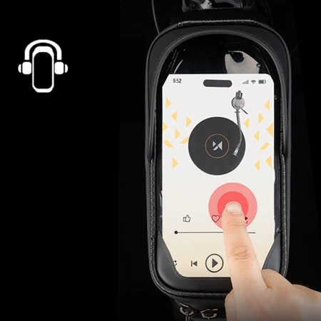 Sakwa rowerowa Wozinsky na ramę pancerna z kieszonką na telefon 1.7 l - czarna