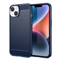 Carbon Case für iPhone 14 Plus flexible Gel-Rückseite blau