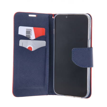 Etui Smart Fancy do iPhone 16 6,1&quot; czerwono-granatowe