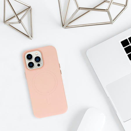 MagSafe Leather Case Iphone 14 Pro Max Jasnoróżowy