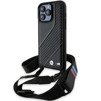 Etui BMW M Edition Carbon Stripe & Strap na iPhone 15 Pro - czarne