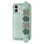 Kingxbar Sweet Series żelowe etui ozdobione oryginalnymi Kryształami Swarovskiego z podstawką iPhone 12 mini zielony