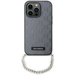 Karl Lagerfeld KLHCP14SSACKLHPG iPhone 14 6,1" Silber/Silber Hardcase Saffiano Monogram Chain