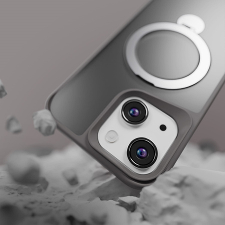 Nakładka Etteri Matt Mag Ring do iPhone 12 / 12 Pro 6,1" szara