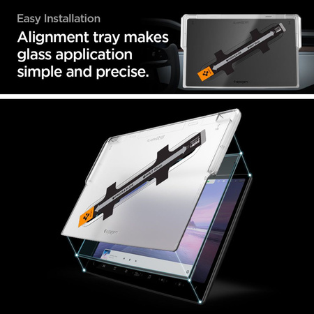 GEHÄRTETES GLAS Spigen GLASS FC "EZ FIT" TESLA MODELL X 2022 / MODELL S 2021 SCHWARZ