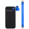 Verbatim Dysk SSD 1TB - brelok do kluczy  z kablem USB 3.2 gen.2 czarno-niebieski/black-blue 32191