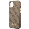 Original Case IPHONE 14 Guess Hard Case 4G Vintage Gold Logo (GUHCP14SHG4SHW) brown