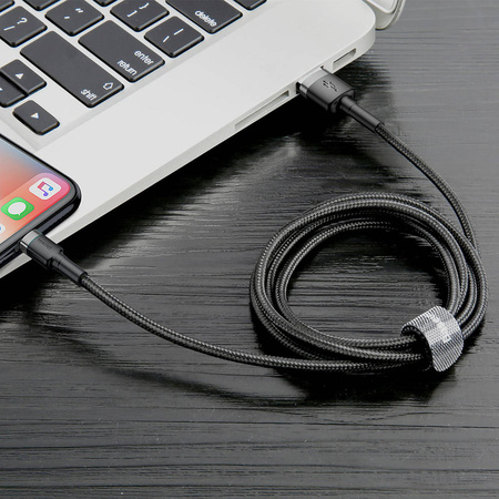 Baseus Cafule Cable - Kabel połączeniowy USB do Lightning, 1.5 A, 2 m (szary/czarny)