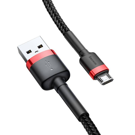 Baseus Cafule Cable - Dwustronny kabel połączeniowy micro USB na USB QC 3.0, 2.4 A, 1 m (czerwony/czarny)