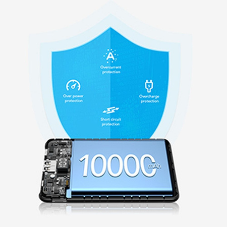 Bateria zewnętrzna (Powerbank) VEGER S11 - 10 000mAh LCD Quick Charge PD 22,5W czarny (W1140)