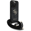 Original Case IPHONE 16 PRO Guess 4G Big Logo Cord Stap Crossbody black