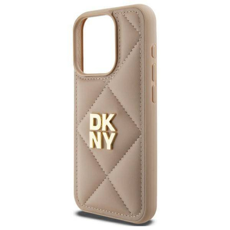 Original Handyhülle IPHONE 15 PRO MAX DKNY Quilted Stack Logo (DKHCP15XPQDSLE) beige