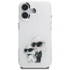 Etui Karl Lagerfeld IML Aquarelle Karl & Choupette & Logo na iPhone 16 - białe