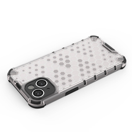 Honeycomb case for iPhone 14 Plus armored hybrid cover transparent