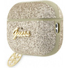 Guess GUAP2GLGSHD AirPods Pro 2 Cover Gold/Gold Glitter Flake 4G Charm