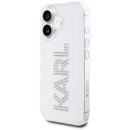 Original Handyhülle IPHONE 16 Karl Lagerfeld IML Rhinestones Logo transparent