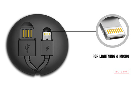 REMAX Kabel Cutebaby RC-099t 2 w 1 - USB na Micro USB, Lightning - Czarny