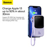 Baseus Qpow Powerbank 10000mAh integrierter Lightning 20W Schnellladekabel SCP AFC FCP lila (PPQD020005)