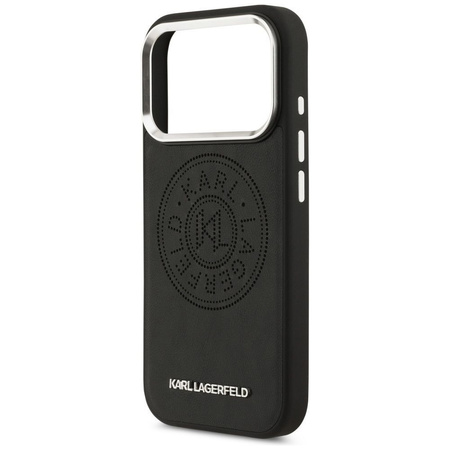 Karl Lagerfeld nakładka Magsafe PU case with Karl round point logo metal camera buttons and logo do iPhone 17 Pro czarna