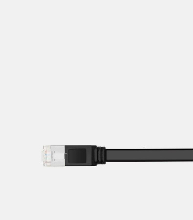 Ugreen płaski kabel przewód internetowy sieciowy Ethernet patchcord RJ45 Cat 6 UTP 1000 Mbps 0,5 m czarny (50183)