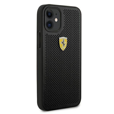 Ferrari FESPEHCP12SBK iPhone 12 mini czarny/black hardcase On Track Perforated