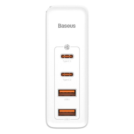 Baseus GaN2 Pro szybka ładowarka sieciowa 100W USB / USB Typ C Quick Charge 4+ Power Delivery biały (CCGAN2P-L02)