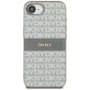 DKNY Repeat Texture Pattern with Tonal Stripe iPhone 16e Case - Beige