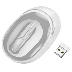 HOCO mysz komputerowa bezprzewodowa 2,4G 1600 dpi GM34 szaro biała