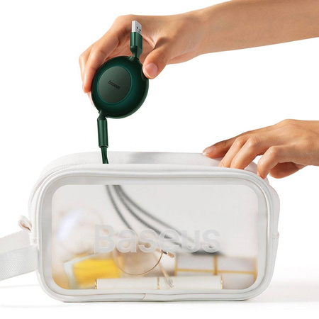 Baseus Bright Mirror 2 zwijany kabel przewód 3w1 USB Typ A - micro USB + Lightning + USB Typ C 66W 1.1m fioletowy (CAMJ010105)