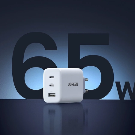 Ugreen Schnellladegerät 2x USB Typ C / USB 65W PD3.0, QC3.0/4.0+ weiß (CD275)