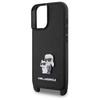 Original Case IPHONE 16 Karl Lagerfeld Hardcase Saffiano Karl&Choupette Metal Pin CBDY Strap (KLHCP16SSAKCPBK) black