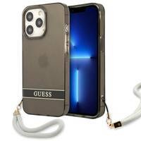 Guess GUHCP13LHTSGSK iPhone 13 Pro / 13 6,1 "schwarz / schwarzes Hardcase Translucent Stap