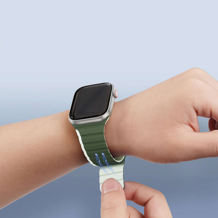 Magnetyczny pasek Apple Watch SE, 8, 7, 6, 5, 4, 3, 2, 1 (41, 40, 38 mm) Dux Ducis Strap (LD Version) - zielony