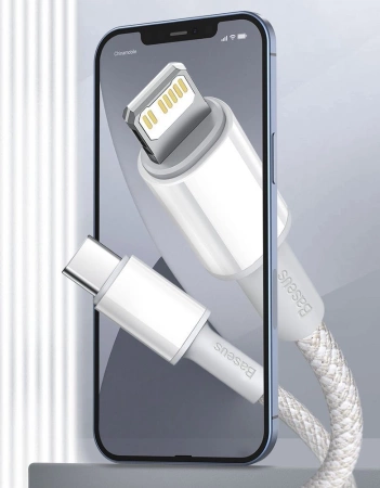Baseus kabel USB Typ C - Lightning szybkie ładowanie Power Delivery 20 W 1 m biały (CATLGD-02)