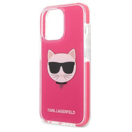 Oryginalne Etui IPHONE 13 PRO Karl Lagerfeld Hardcase Choupette Head (KLHCP13LTPECPI) różowe