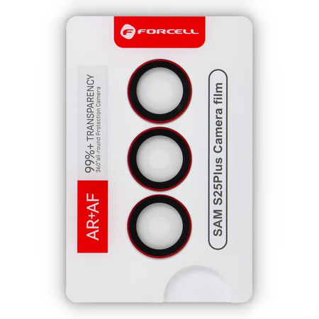 Szkło hartowane Forcell Premium do aparatu - do Samsung Galaxy S25 Plus Koralowy Czerwony