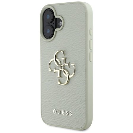Case IPHONE 16 Guess Grained Big 4G Logo Small Classic Logo green