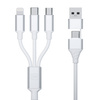 3MK KABEL HYPER 3w1 1,5m Biały USB-A/C do Micro/USB-C/Lightning
