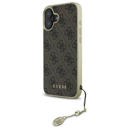 Original Case IPHONE 16 Guess Hardcase 4G Charms Collection (GUHCP16SGF4GBR) brown