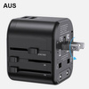 USAMS Ład. siec. 2xUSB T55 12W adapter 4w1 US/AU/EU/UK czarny/black CC173TC01 (US-CC173) Univesal Travel Charger