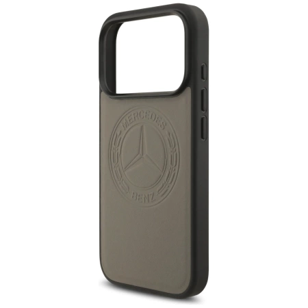 Etui Mercedes Leather Vintage Logo MagSafe na iPhone 17 Pro - beżowe