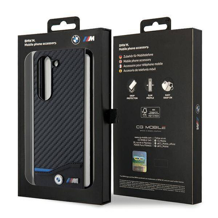 BMW Leather Carbon case for Samsung Galaxy Z Fold 5 - black