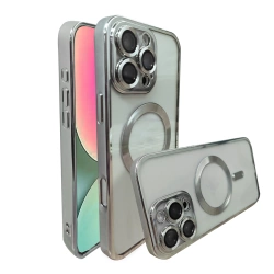 Handyhülle Metal MagS iPhone 15 Silber
