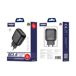 JELLICO wall charger C32 18W 1xUSB QC3.0 Black