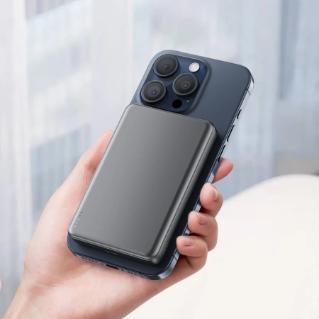 Powerbank Acefast M12-10000 PD20W ultra-cienki, zgodny z MagSafe - czarny