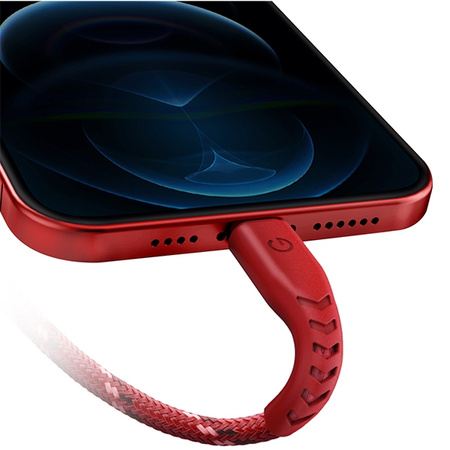 ENERGEA kabel Nyloflex USB - LightningCharge and Sync C89 MFI 1.5m czerwony/red