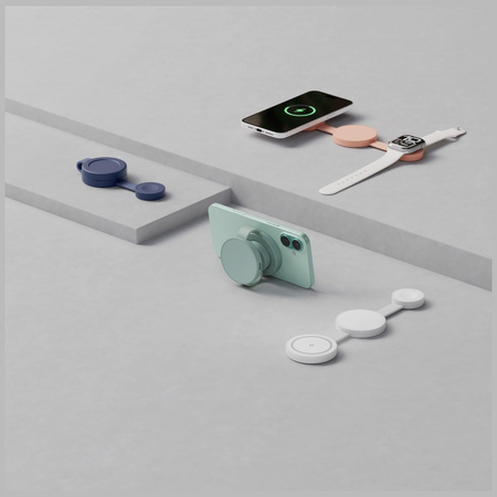 Ładowarka indukcyjna Bazic GoMag Trio 2  3w1 15W magnetyczna do iPhone/Watch/AirPods pistacjowy