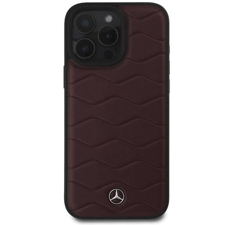 Mercedes nakładka do iPhone 16 Pro Max 6,9" MEHCP16X23RWRSR Hardcase MB Waves Leather czerwona