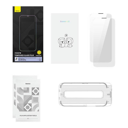 Szkło Hartowane IPHONE 14 PRO Baseus Corning z Filtrem Przeciwpyłowym